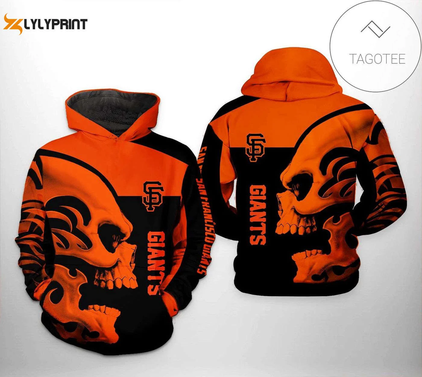San Francisco Giants Skull Orange Hoodie – Stylish AOP Pullover Shirt HZ0501