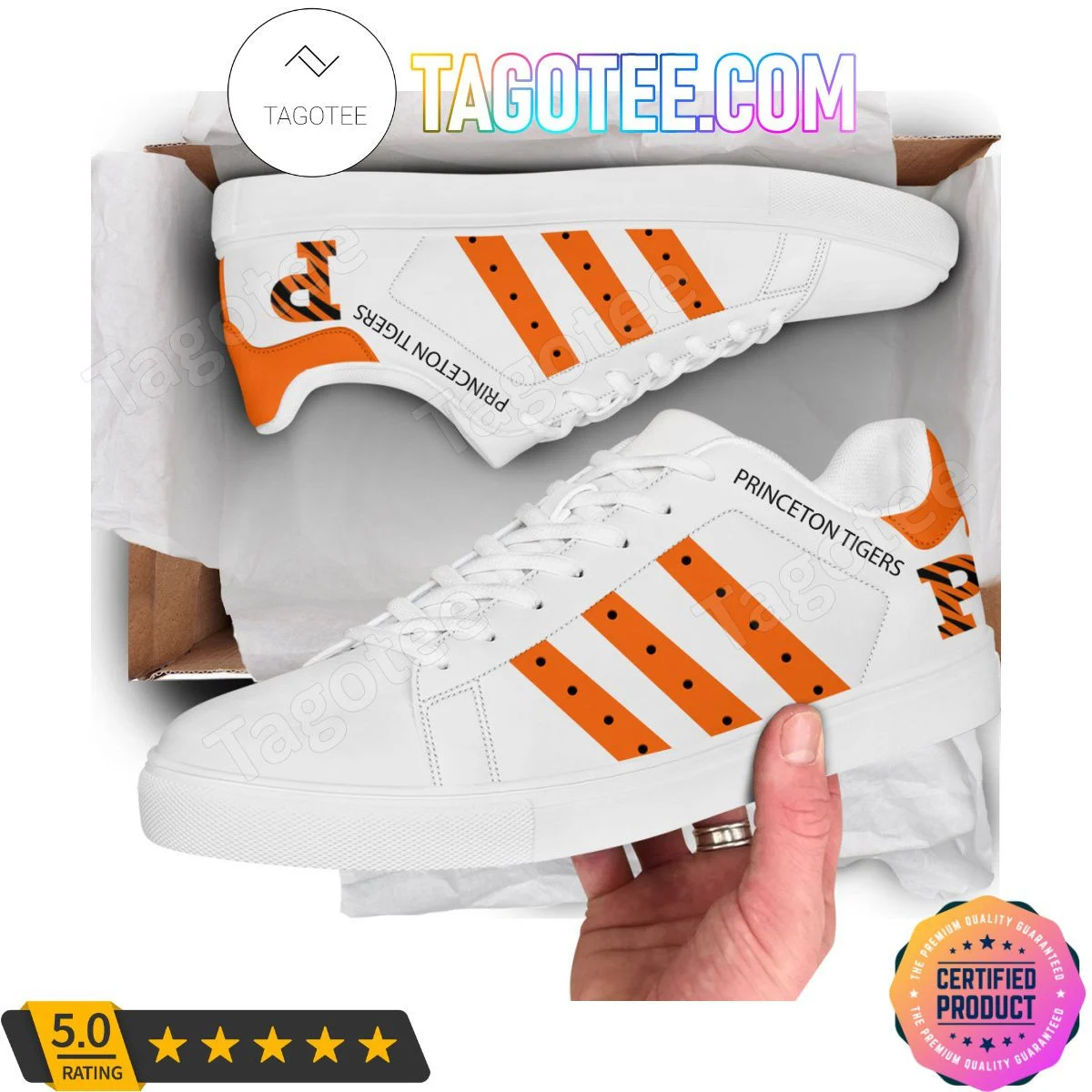 NCAA Princeton Tigers White Stan Smith Shoes , Trendy Style Sneakers ST0801