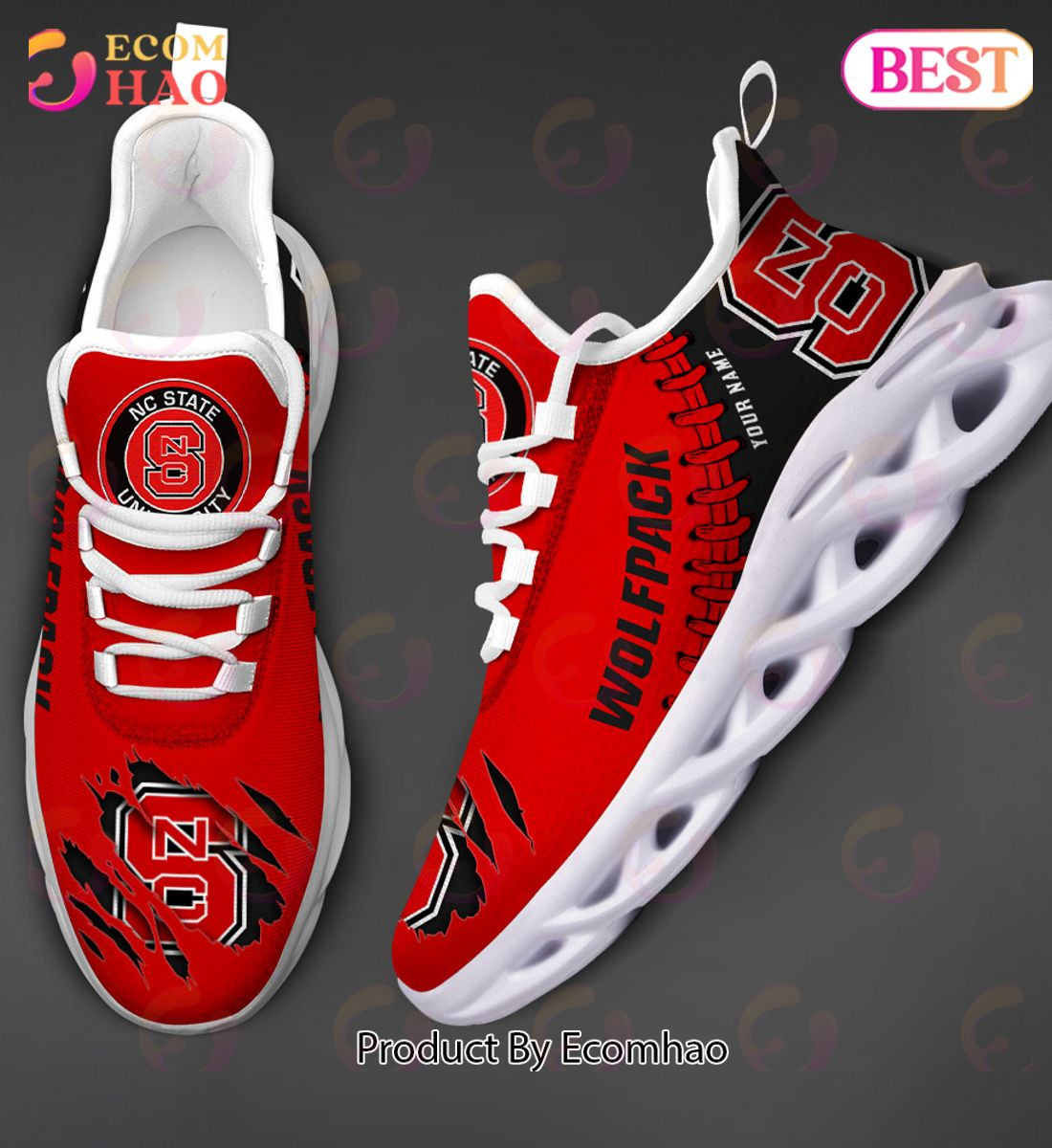 NC State Wolfpack Max Soul Shoes Custom Name  Unisex sneakers MS0601