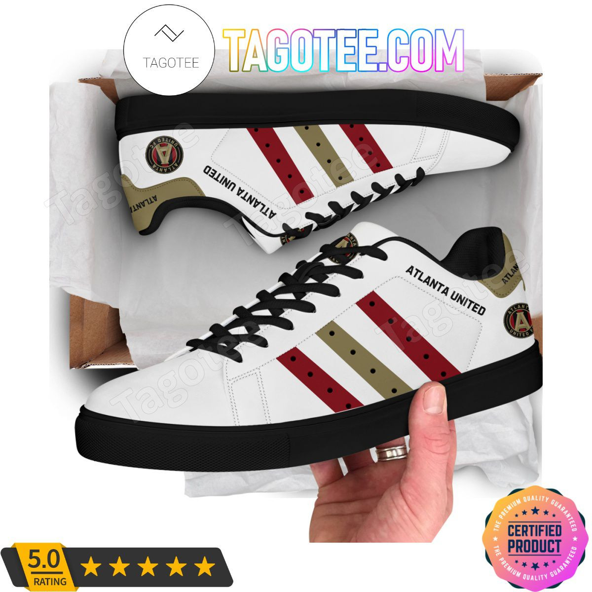 Custom MLS Atlanta United FC White Style Stan Smith Shoes for Men Women, Trendy Style Sneakers ST0801