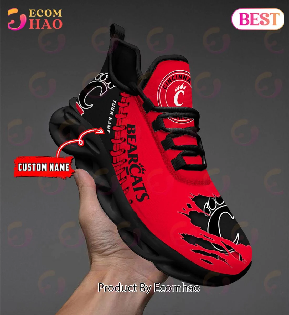 Cincinnati Bearcats Max Soul Shoes Custom Name  Unisex sneakers MS0601