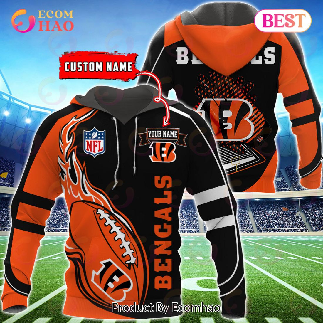 Cincinnati Bengals Custom Name Hoodie, Baseball Jacket, T-Shirt, Zipper, Sweatshirt, Zip Hoodie, Man – Women, Warm, Premium Quality HZ0501