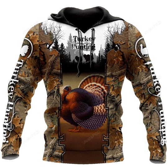 Camouflage Turkey 3D All Over Printed Hoodie, Zip- Up Hoodie HZ0501