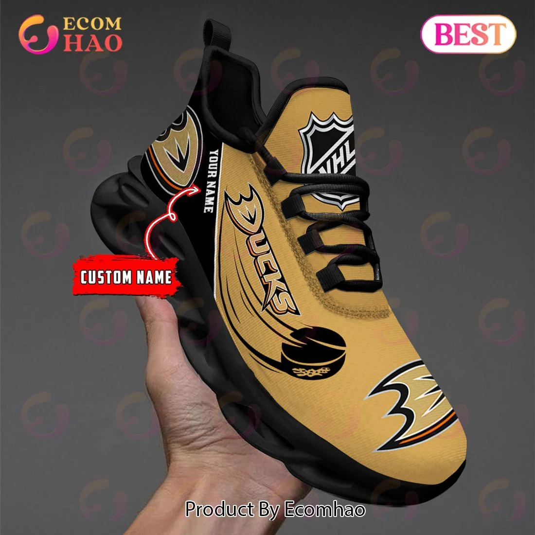 Custom Name Anaheim Ducks Max Soul Shoes, Sneakers  Unisex sneakers MS0601
