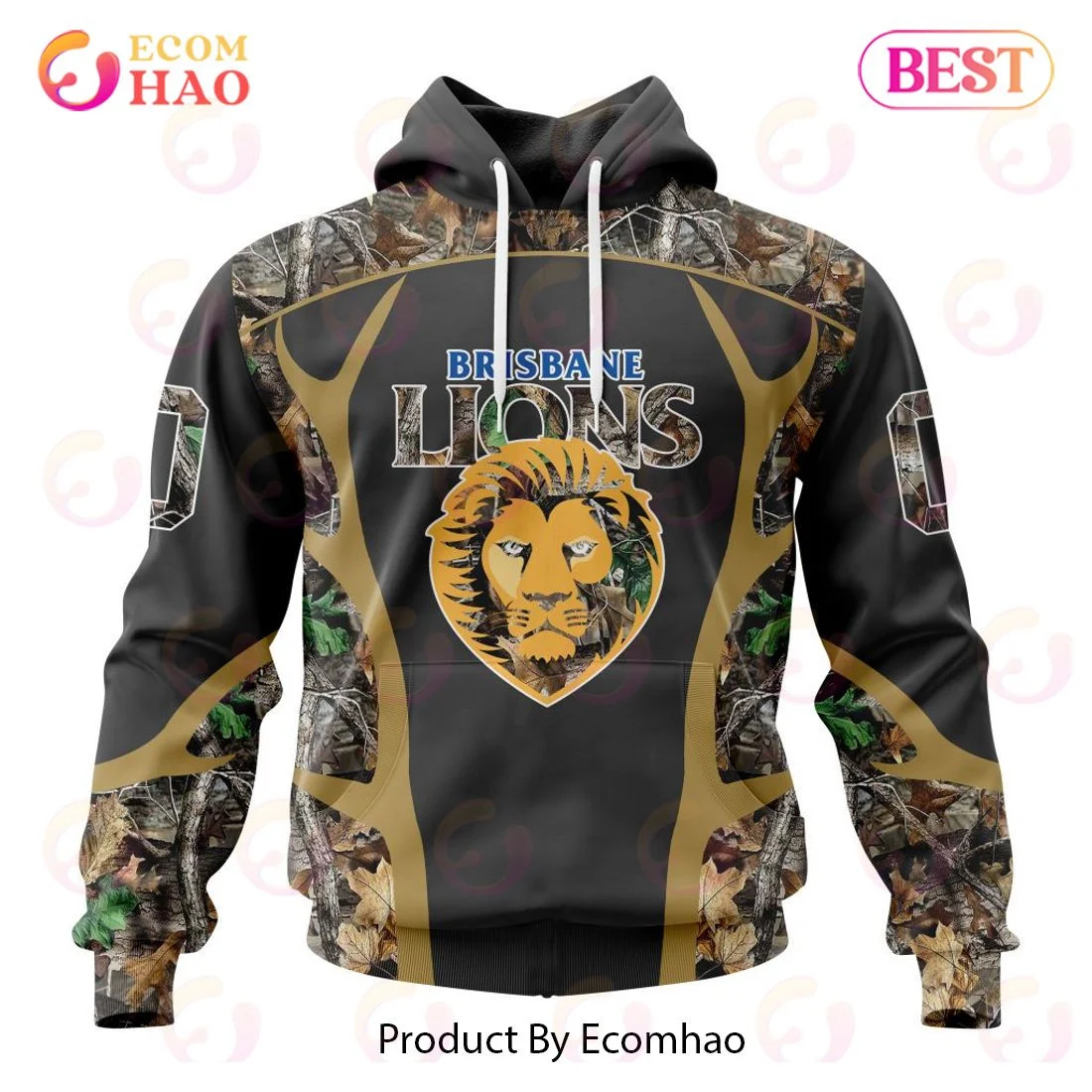 AFL Brisbane Lions Special Camo Hunting Design 3D Hoodie, Zip Hoodie, Man - Women, Warm, Premium Quality HZ0501