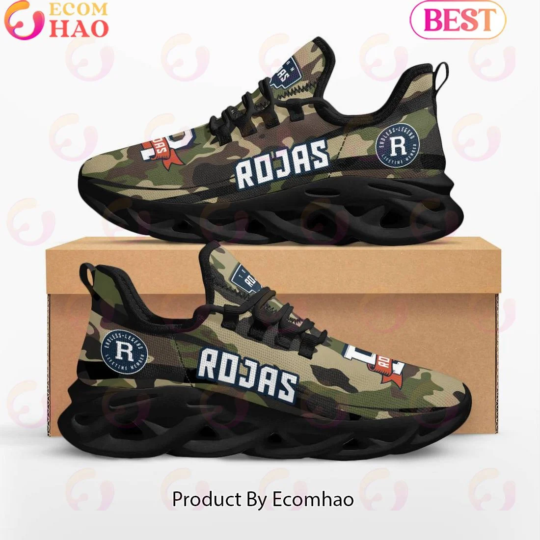 Rojas Endless Legend Lifetime Member Special Camo Military Design Max Soul Shoes, Sneakers  Unisex sneakers MS0601