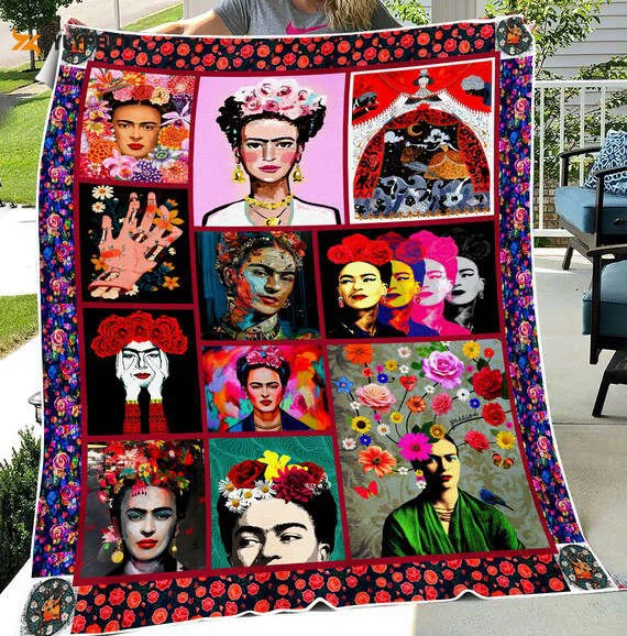 Frida Kahlo Quilt Blanket For Fans Home Decor Gift , Soft Quilt, King Size, All Season Cozy Quilt QB0901