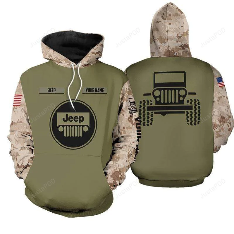 Personalized Jeep Camo Army Color 3d All Print Hoodie, Zip- Up Hoodie HZ0501