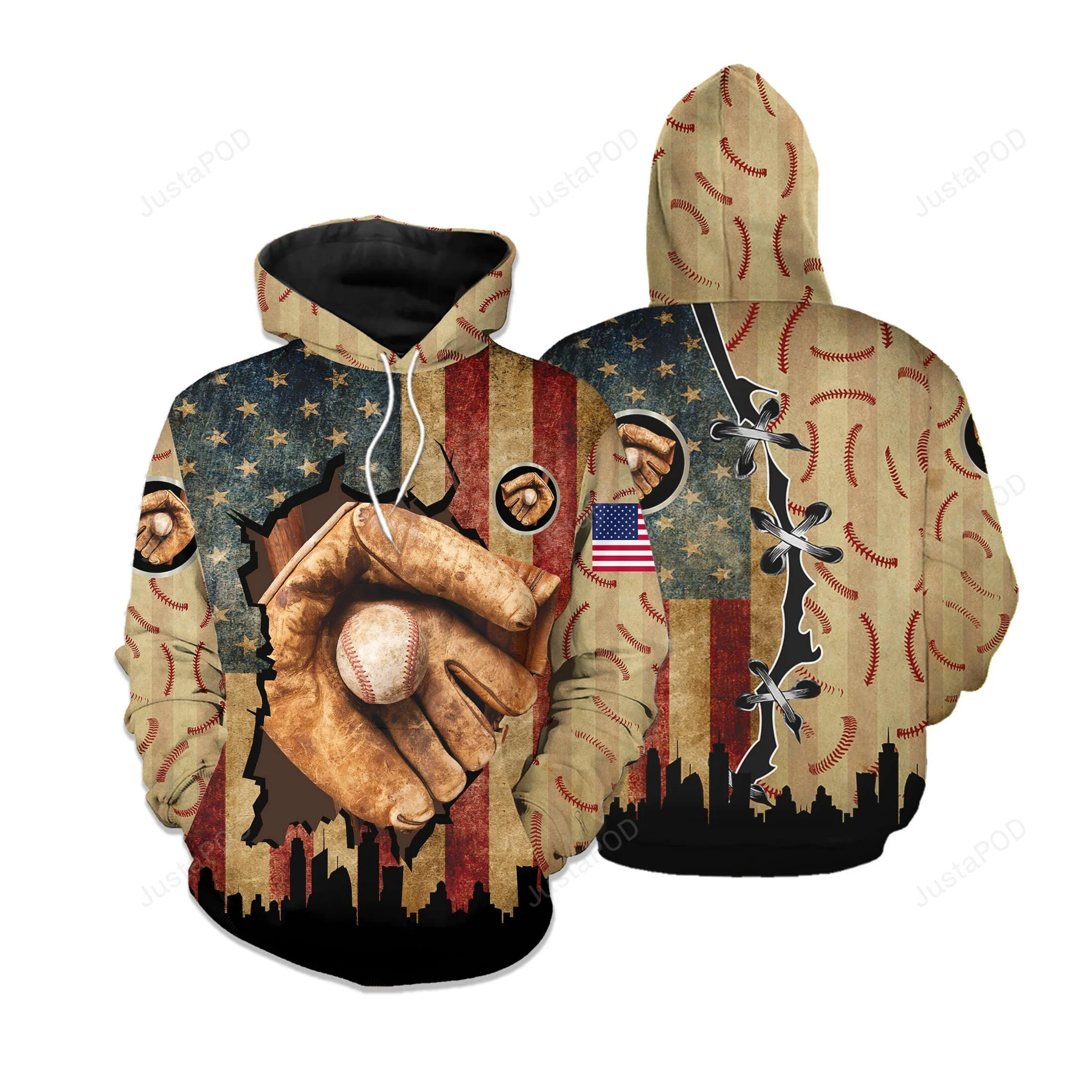 Baseball Vintage 3D All Print Hoodie, Zip- Up Hoodie HZ0501