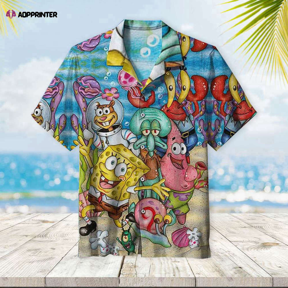Spongebob Hawaiian Shirt – Fun and Vibrant Friends Design for a Tropical Look! HW0601