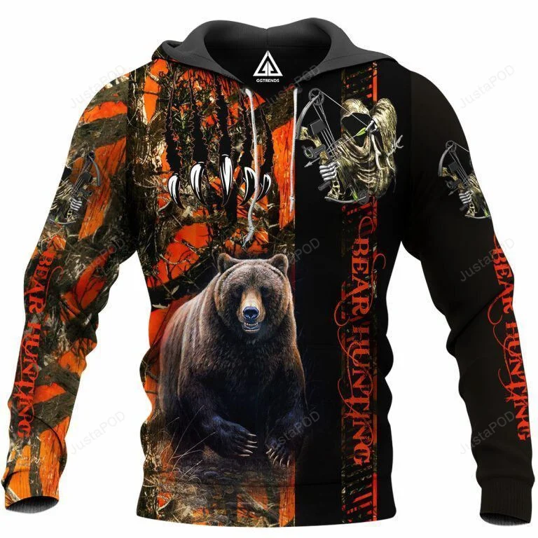 Bear Hunting 3D All Over Printed Hoodie, Zip- Up Hoodie HZ0501
