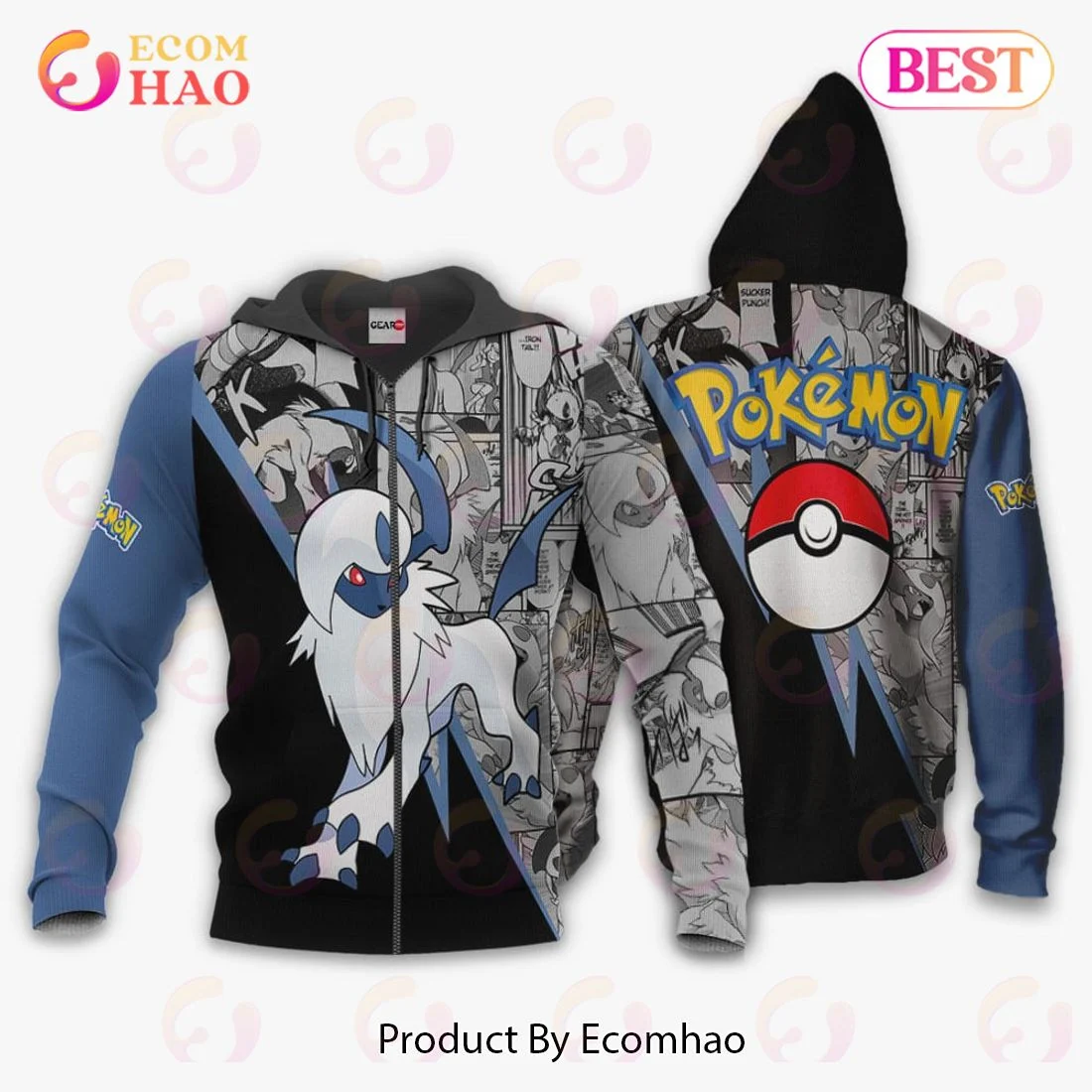 Absol Hoodie Custom Anime Pokemon Mix Manga, Zip Hoodie, Man - Women, Warm, Premium Quality HZ0501