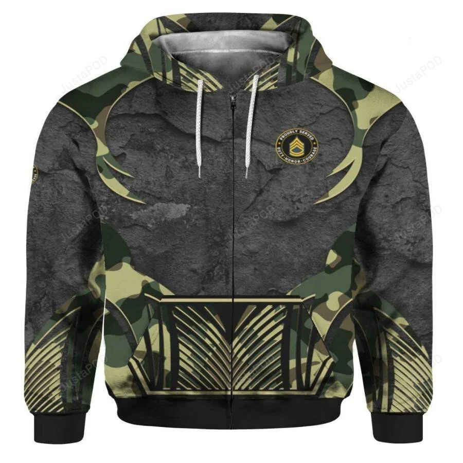 Proudly Served US Army Veteran 3D All Print Hoodie, Zip- Up Hoodie HZ0501