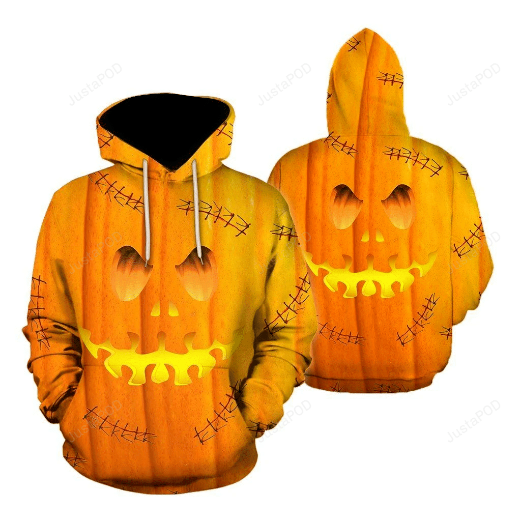 Halloween Orange 3D All Over Printed Hoodie, Zip- Up Hoodie HZ0501