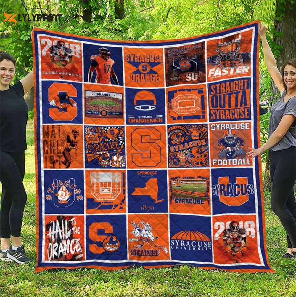 Syracuse Orange 2 Quilt Blanket For Fans Home Decor Gift , Soft Quilt, King Size, All Season Cozy Quilt QB0901