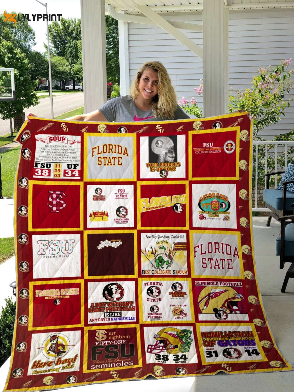 Florida State seminoleQuilt Blanket For Fans Home Decor Gift , Soft Quilt, King Size, All Season Cozy Quilt QB0901