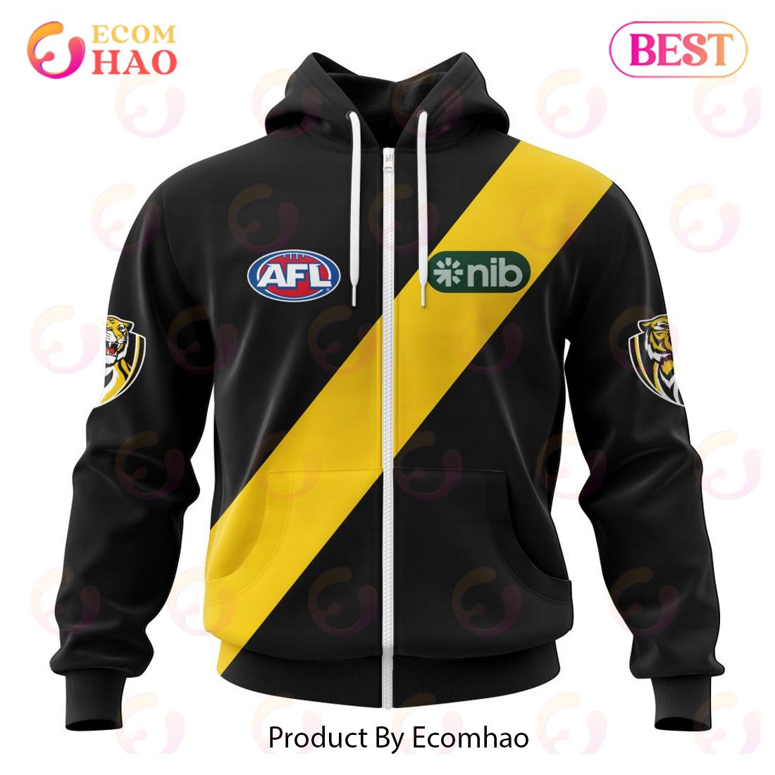 AFL Richmond Tigers Home Kits 2023 3D Hoodie, Zip Hoodie, Man - Women, Warm, Premium Quality HZ0501