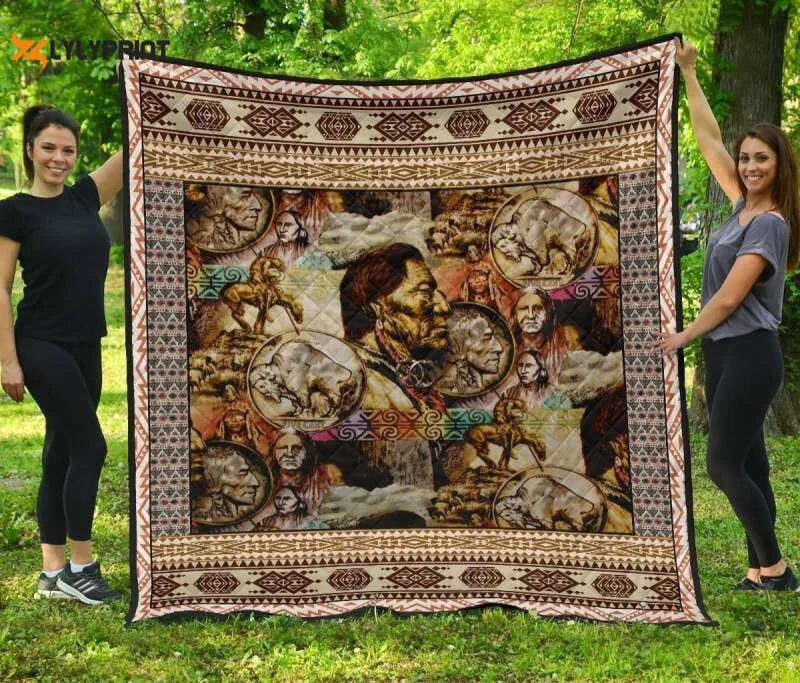 Native American Native Culture 3D Customized Quilt ,  Soft Quilt, King Size, All Season Cozy Quilt QB0901