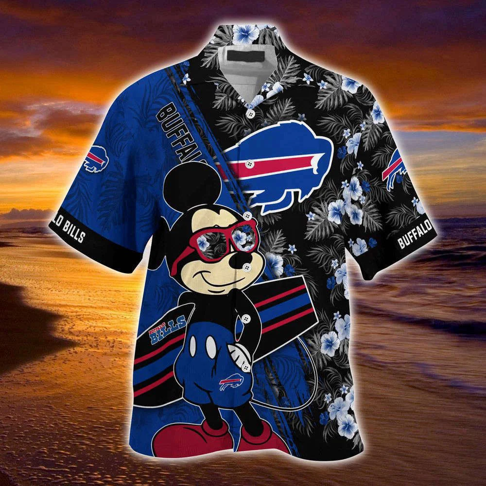 Buffalo Bills NFL-Summer Hawaii Shirt Mickey And Floral Pattern For Sports Fans HW0601