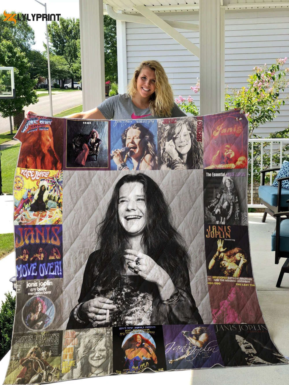 Janis Joplin 1 Quilt Blanket For Fans Home Decor Gift , Soft Quilt, King Size, All Season Cozy Quilt QB0901