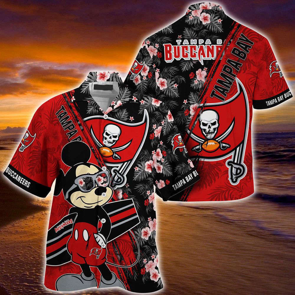 Tampa Bay Buccaneers NFL-Summer Hawaii Shirt Mickey And Floral Pattern For Sports Fans HW0601