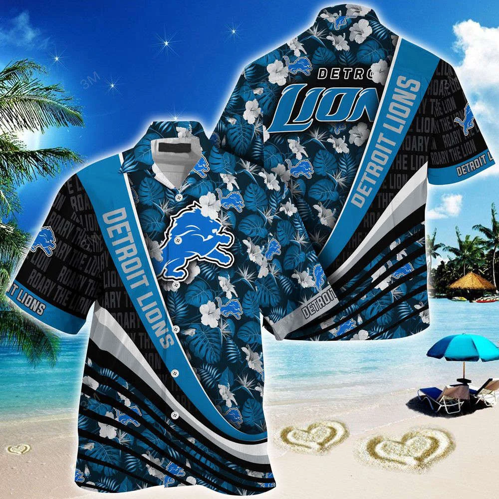 Detroit Lions NFL-Summer Hawaii Shirt With Tropical Flower Pattern For Men And Women HW0601