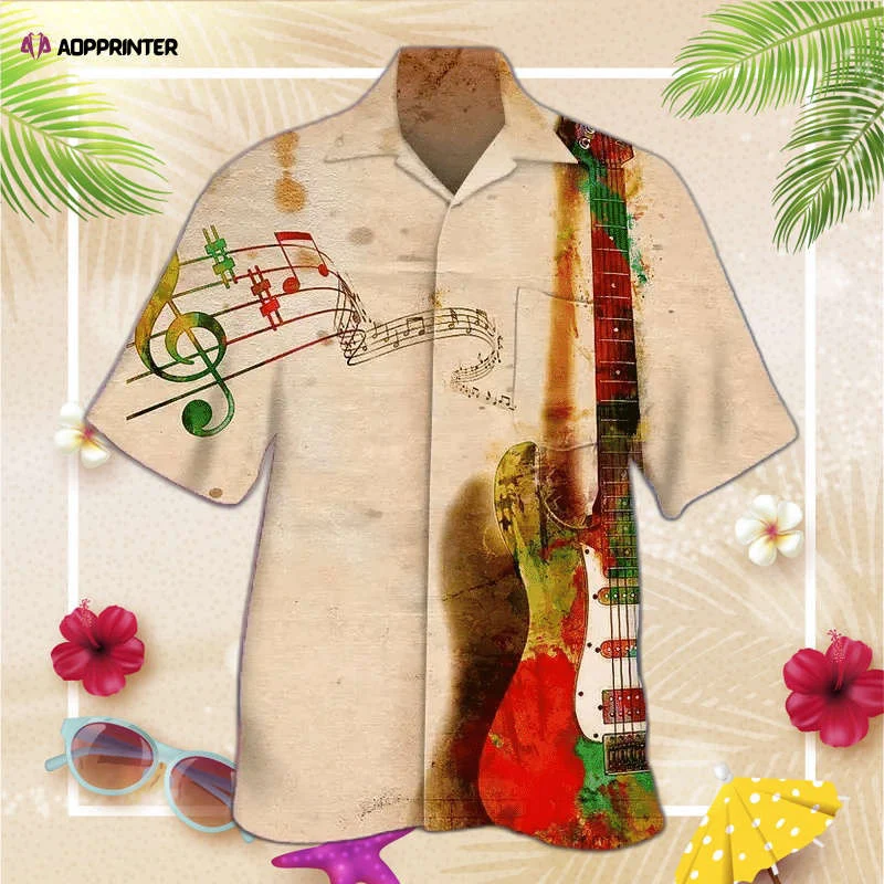 Guitar & Phonogram Hawaiian Shirt, Gift For Men Womens HW0601