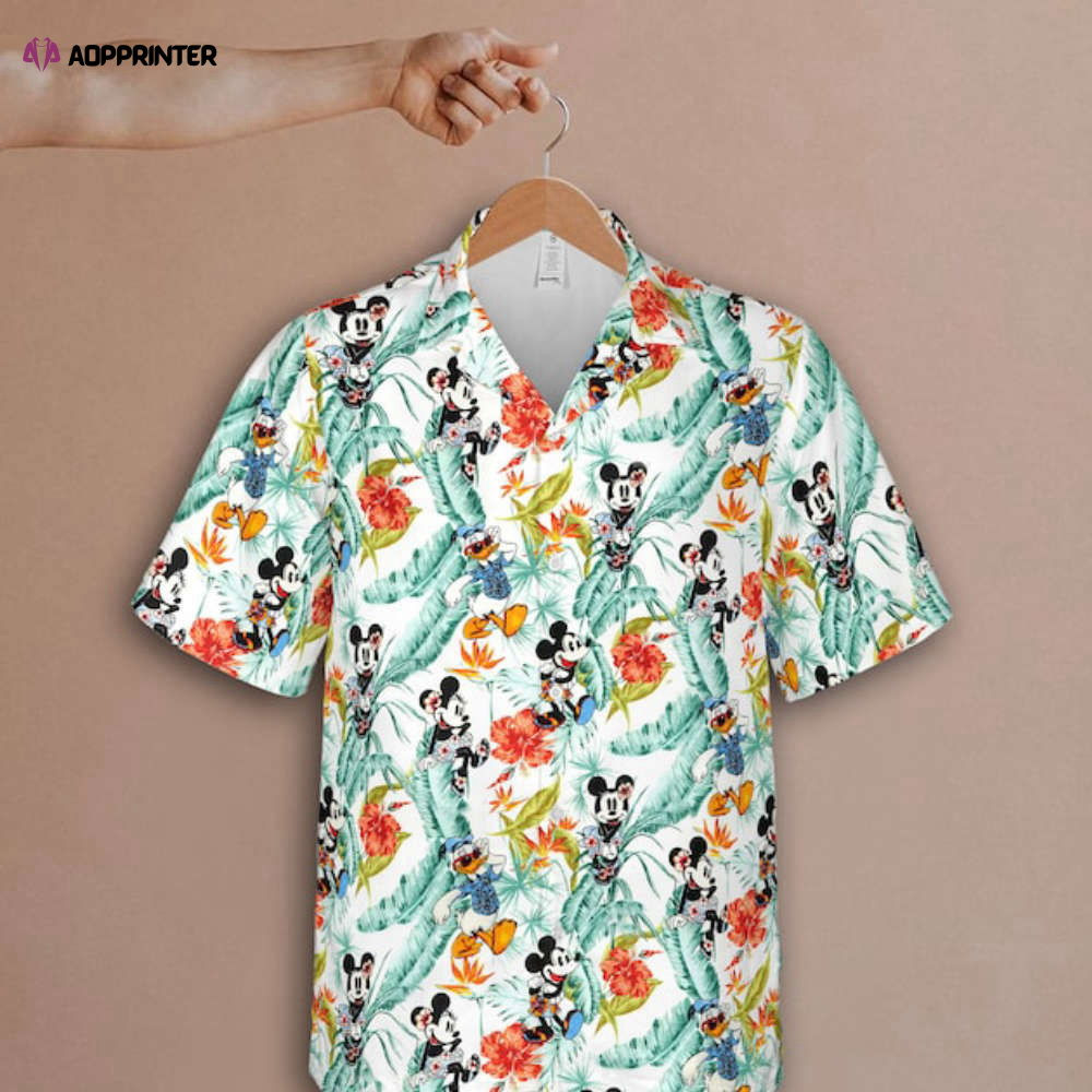 Mickey Minnie Donald Duck Tropical Hawaiian 2022 Shirt, Disney World Hawaiian HW0601