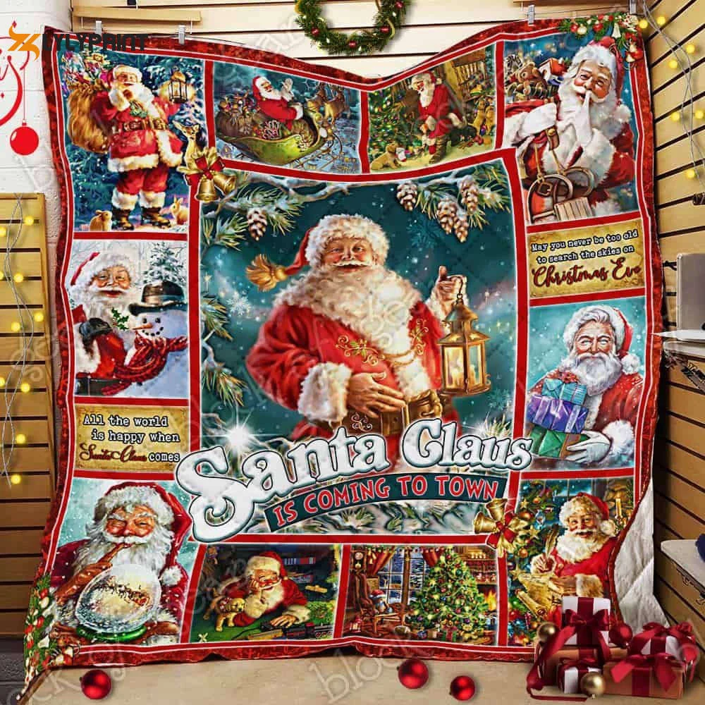 Santa Claus 3D Customized Quilt , Soft Quilt, King Size, All Season Cozy Quilt QB0901