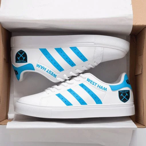 Custom West Ham United FC White Blue Stan Smith Shoes, Trendy Style Sneakers ST0801