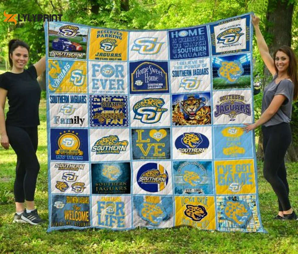 Southern Jaguars 2 Quilt Blanket For Fans Home Decor Gift (2) ,  Soft Quilt, King Size, All Season Cozy Quilt QB0901