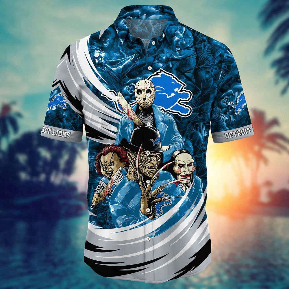 Detroit Lions NFL Halloween Horror Movies Hawaiian Shirts For Men Women HW0601