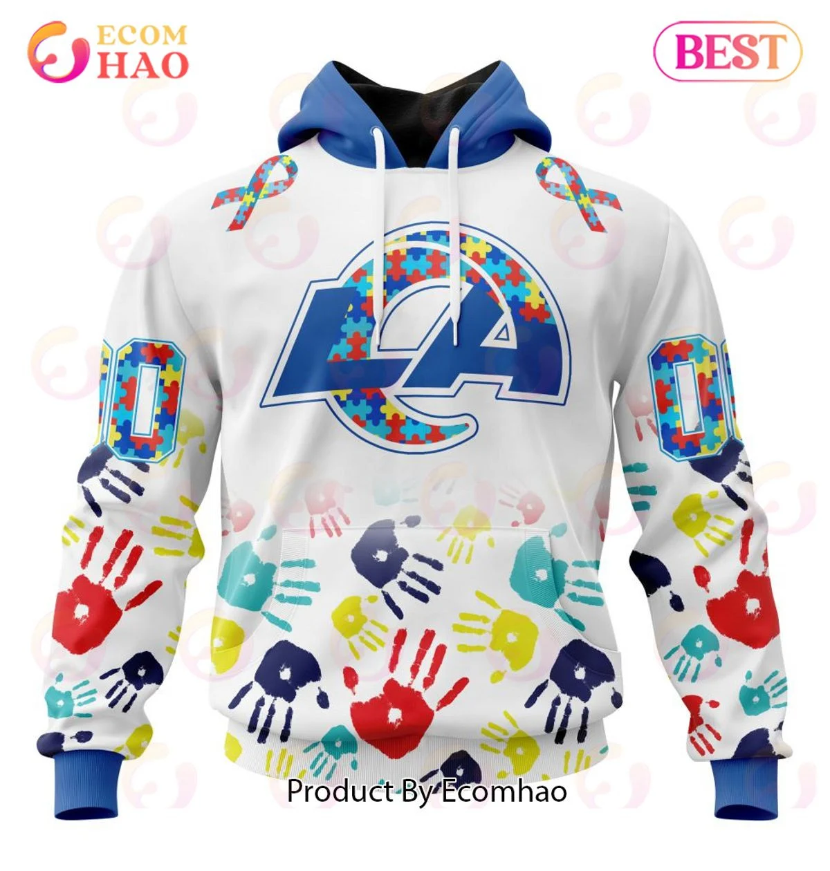 Best Los Angeles Rams Autism Awareness Collection 3D Hoodie, Zip Hoodie, Man - Women, Warm, Premium Quality HZ0501