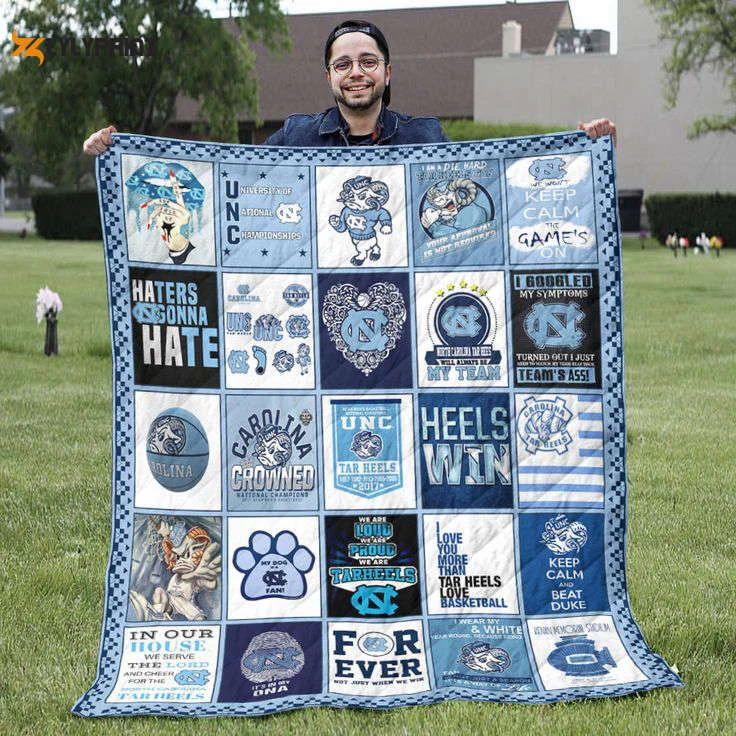 Carolina Tar Heels Quilt Blanket For Fans Home Decor Gift , Soft Quilt, King Size, All Season Cozy Quilt QB0901