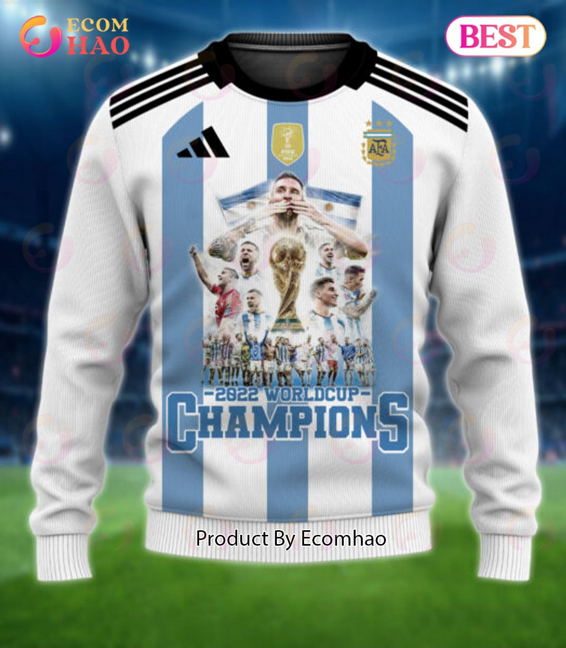 Congratulations Lionel Messi and Argentina Winning the World Cup 2022 3D Hoodie, Zip Hoodie, Man - Women, Warm, Premium Quality HZ0501