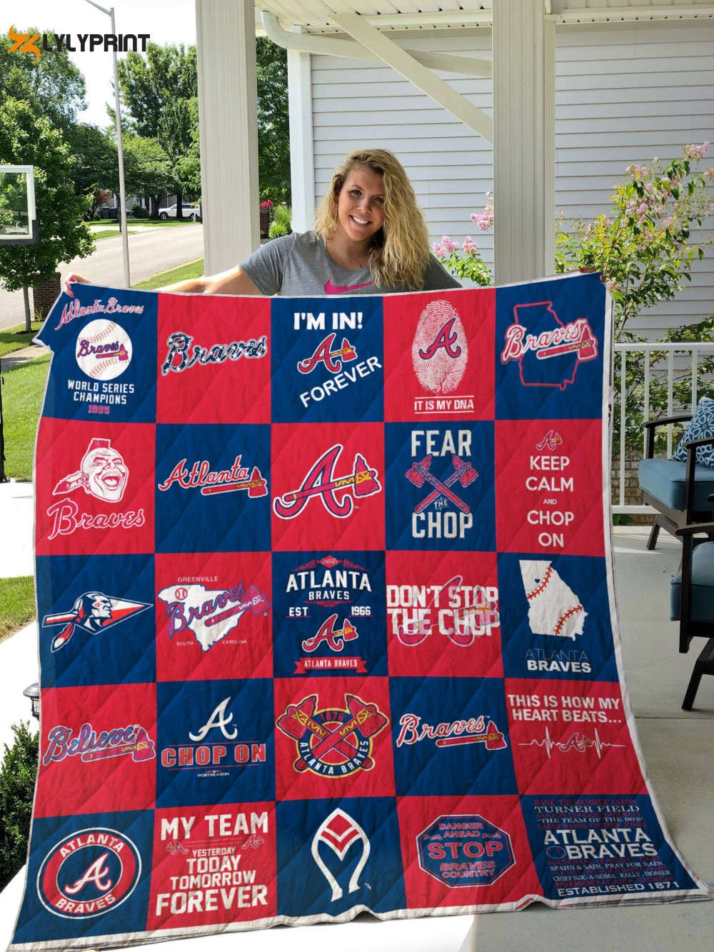 Atlanta Braves 1 Quilt Blanket For Fans Home Decor Gift , Soft Quilt, King Size, All Season Cozy Quilt QB0901