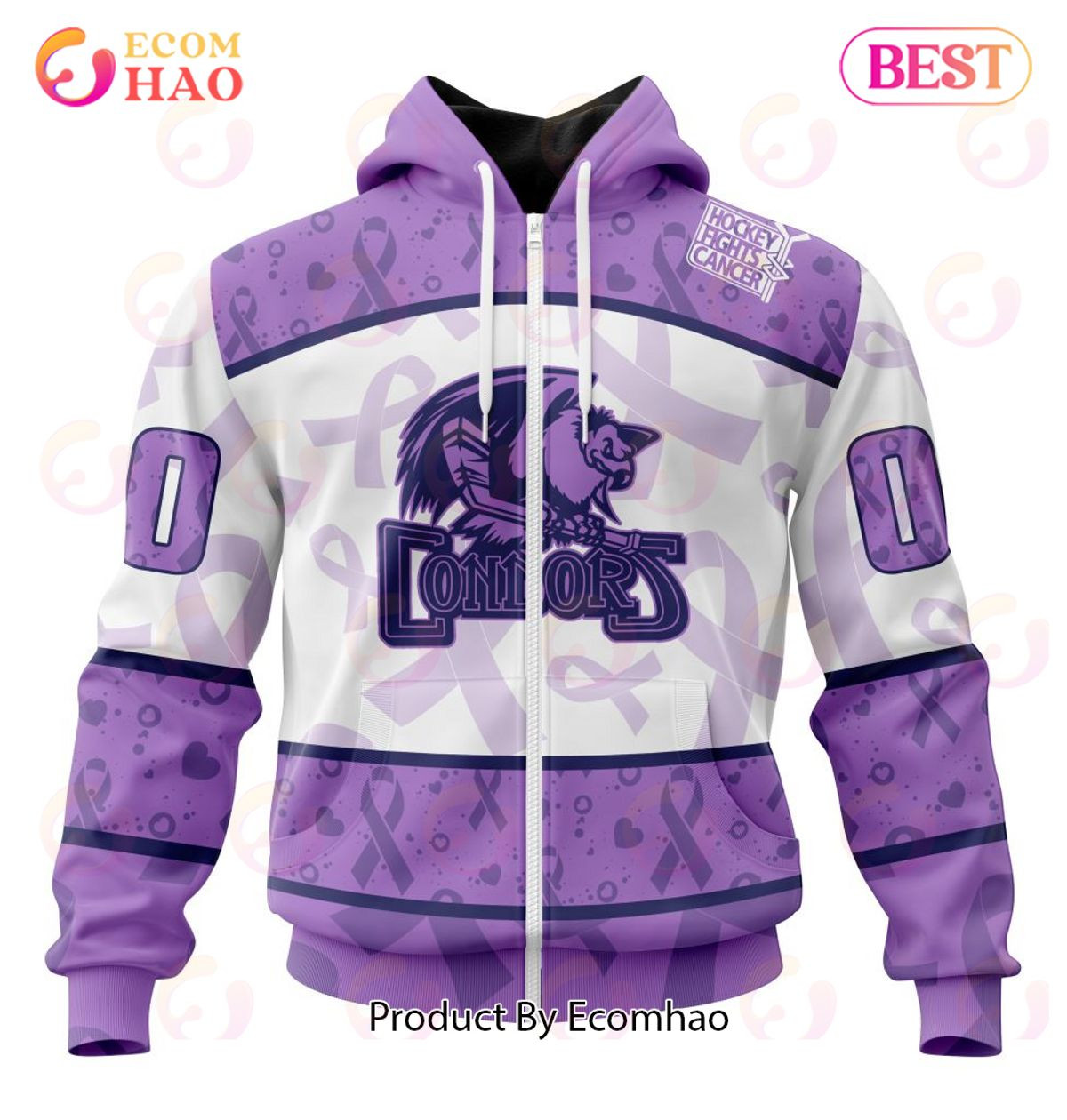 AHL Bakersfield Condors Special Lavender Fight Cancer 3D Hoodie, Zip Hoodie, Man - Women, Warm, Premium Quality HZ0501