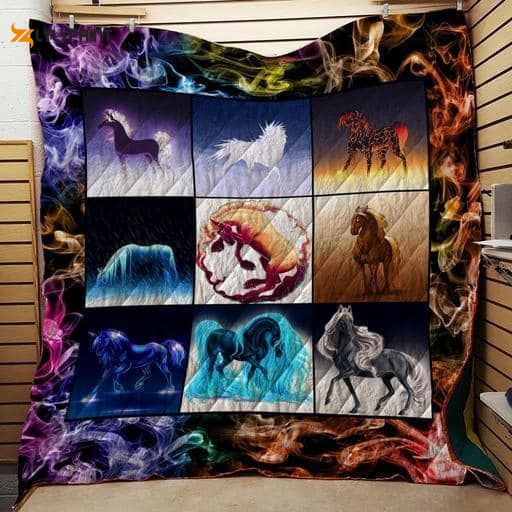 Horse Digital Art 3D Customized Quilt , Soft Quilt, King Size, All Season Cozy Quilt QB0901