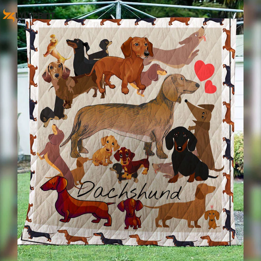 Dashchund 3D Customized Quilt Blanket , Soft Quilt, King Size, All Season Cozy Quilt QB0901