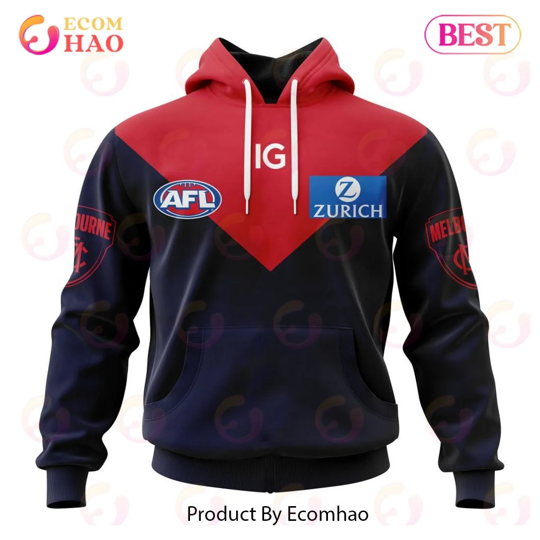 AFL Melbourne Football Club Home Kits 2023 3D Hoodie, Zip Hoodie, Man - Women, Warm, Premium Quality HZ0501