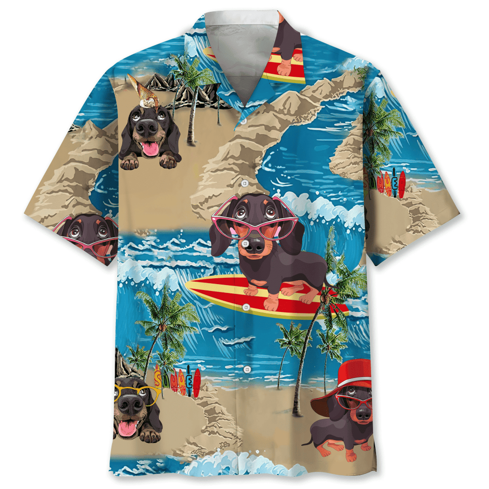 Dachshund Funny Beach Hawaiian Shirt, Gift For Men Women HW0601