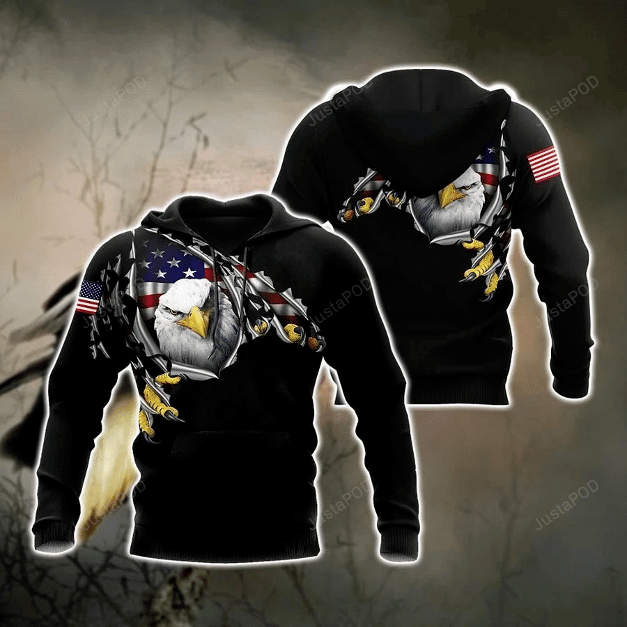 Eagle American 3D All Over Print Hoodie, Zip-up Hoodie HZ0501