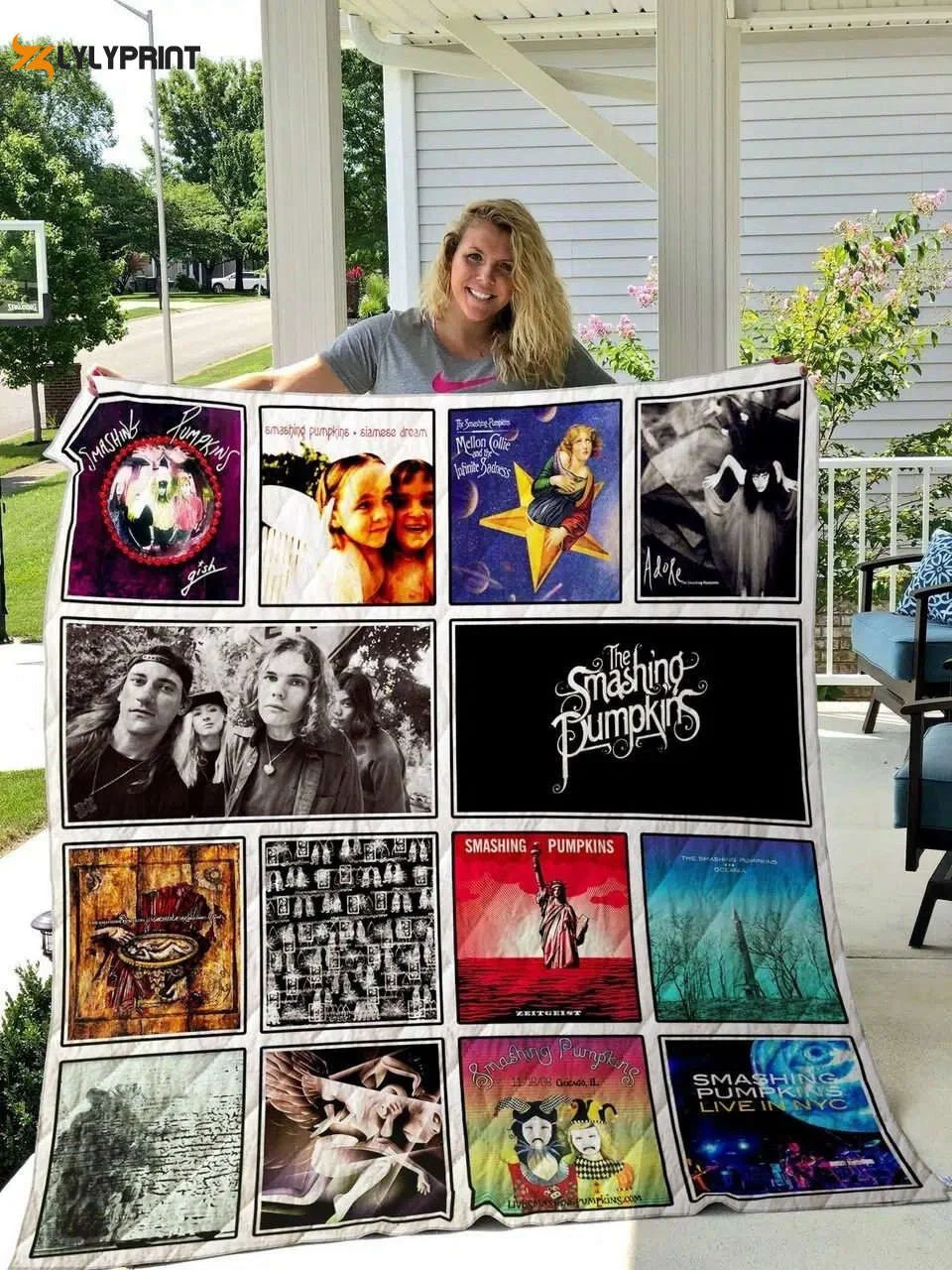 Smashing Pumpkins Quilt Blanket For Fans Home Decor Gift , Soft Quilt, King Size, All Season Cozy Quilt QB0901