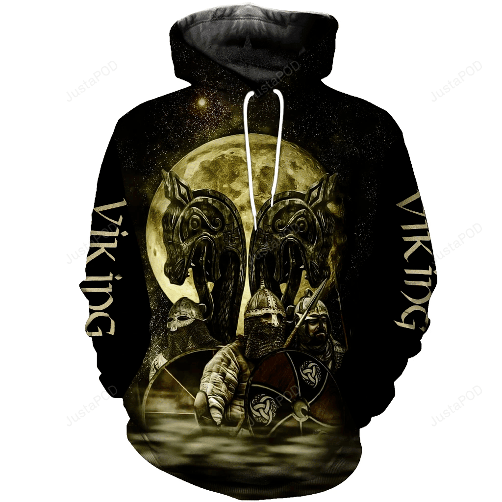 Viking Warrior 3D All Over Printed Hoodie, Zip- Up Hoodie HZ0501