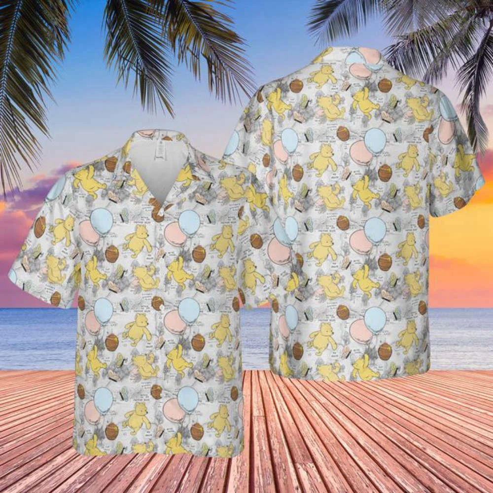 Silly Old Bear – Winnie The Pooh Inspired Men s Hawaiians Shirt: Stylish Button Down HW0601
