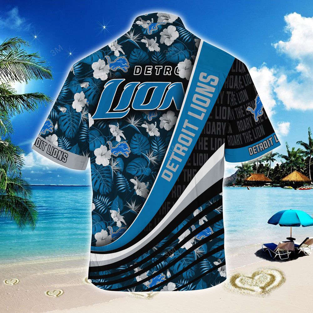 Detroit Lions NFL-Summer Hawaii Shirt With Tropical Flower Pattern For Men And Women HW0601