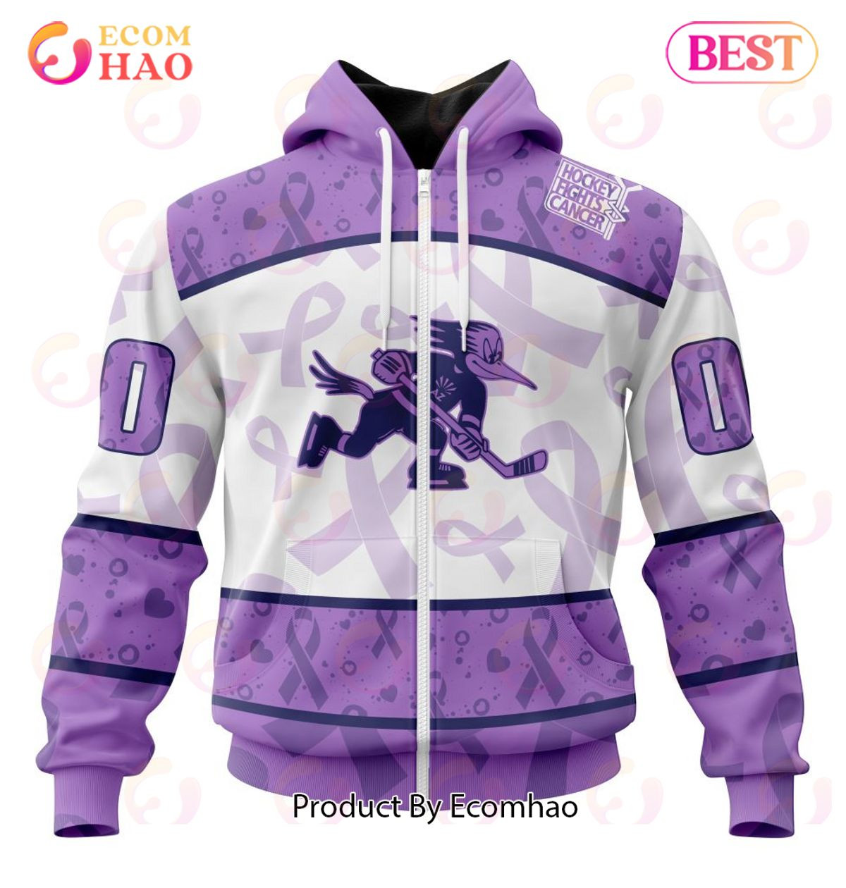 AHL Tucson Roadrunners Special Lavender Fight Cancer 3D Hoodie, Zip Hoodie, Man - Women, Warm, Premium Quality HZ0501