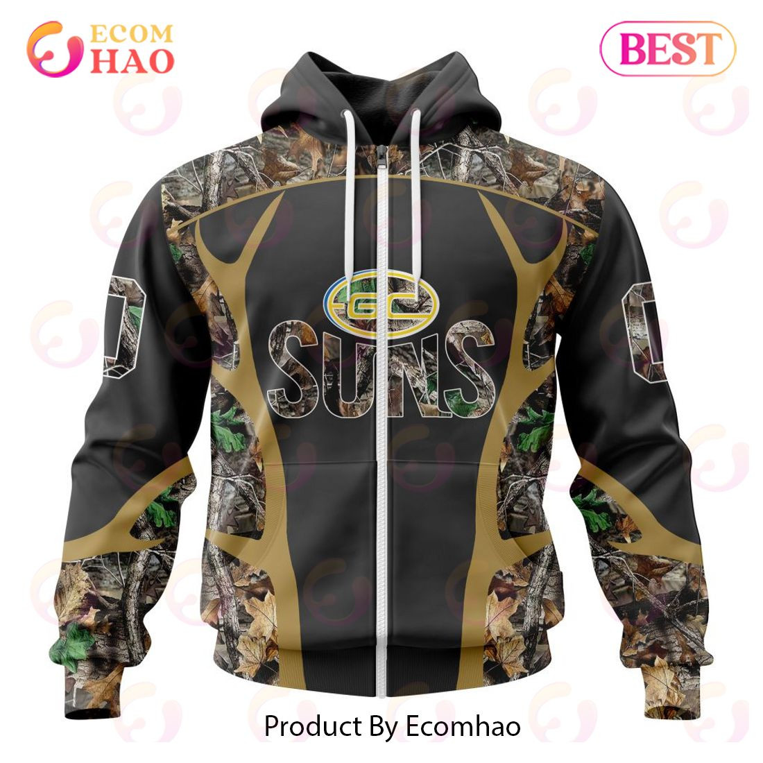AFL Gold Coast Suns Special Camo Hunting Design 3D Hoodie, Zip Hoodie, Man - Women, Warm, Premium Quality HZ0501