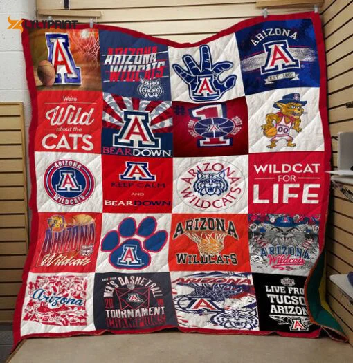 Arizona Wildcats 2 Quilt Blanket For Fans Home Decor Gift , Soft Quilt, King Size, All Season Cozy Quilt QB0901