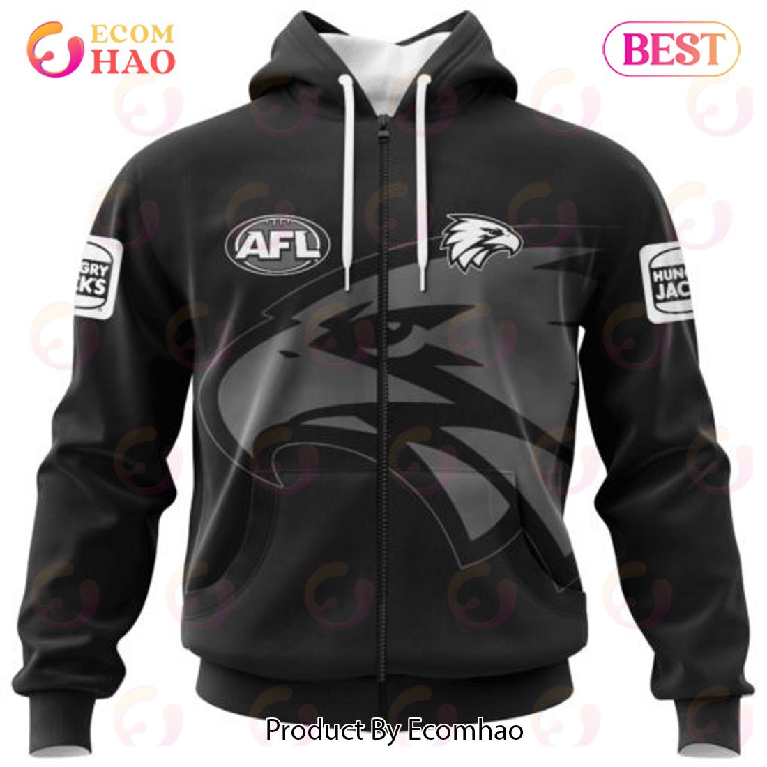 AFL West Coast Eagles Special Monochrome Design 3D Hoodie, Zip Hoodie, Man - Women, Warm, Premium Quality HZ0501